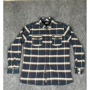 Mtn Ops Multicolor Plaid Button Up Long Sleeve  Rayon,Polyester Shirt Size L
